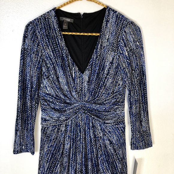 Stitch Fix Muse Herringbone Print Knit Dress NWT - Picture 3 of 4